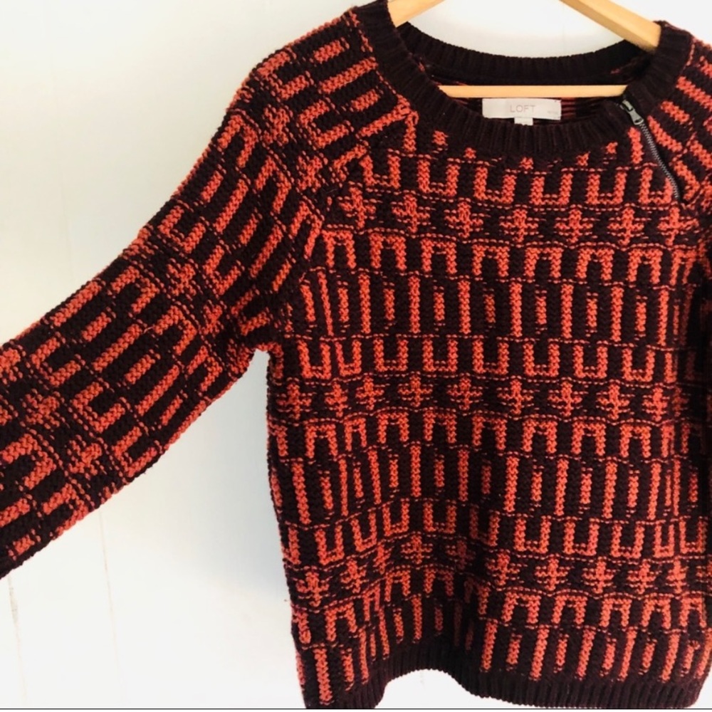 Loft Wool Blend Thick Autumn Knit Sweater Medium - Picture 4 of 5